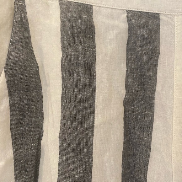 Catherine Malandrino Womens 100% Linen Striped Palazzo Pants - Picture 4 of 6